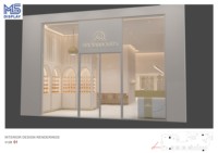 Table de manucure et armoire M&S Modern Light Luxury sur mesure, design haut de gamme pour salon de beauté, couleur or.
