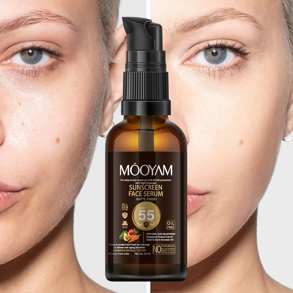 Sunscreen Facial Serum Moisturize for a Long Time Protect Skin from Sun Damage Private Label 50ml MOOYAM Sunscreen Face Serum