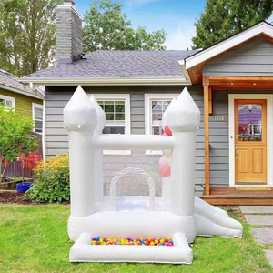 Château gonflable intérieur/extérieur blanc personnalisé en usine, aire de jeux pour enfants avec escalade et toboggan pour <span class=keywords><strong>piscine</strong></span> à balles de divertissement de mariage - Product Image 2
