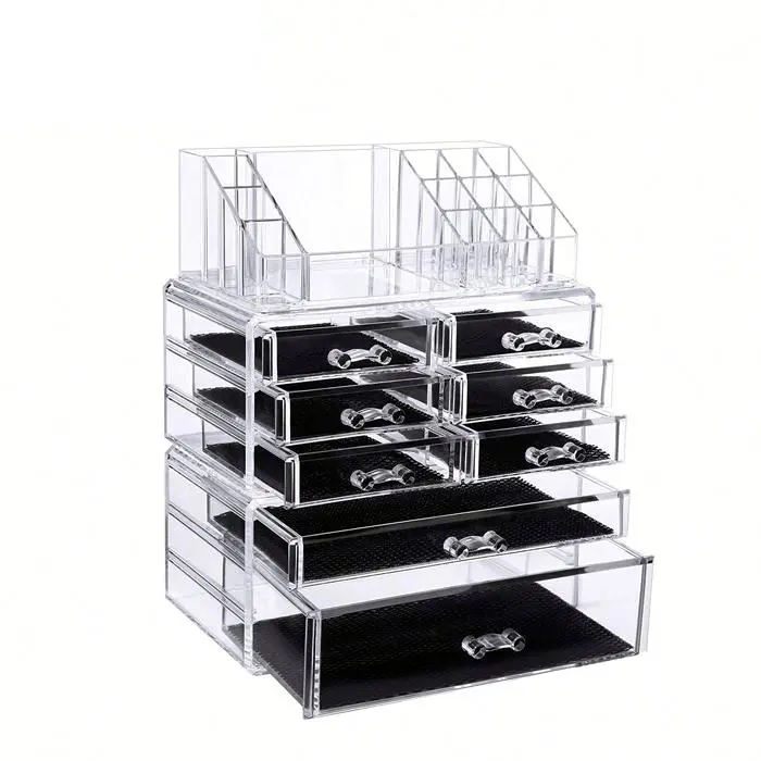 Multifunction colors acrylic jewelry display cosmetic storage drawers makeup organizer