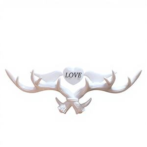 Porte-manteau mural et rangement créatif pour clés d'entrée, avec crochets décoratifs réglables en forme de bois de cerf, personnalisable, vente en gros d'usine - Product Image 1