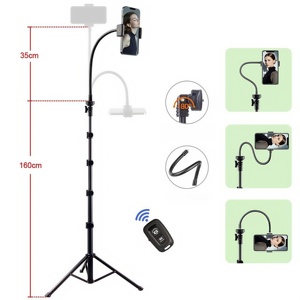 Chân máy ảnh điện thoại cao 77 inch với cần xoay linh hoạt, điều khiển từ xa và túi đựng, chân máy bằng nhôm di động cho điện thoại iPhone - Product Image 3
