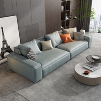 Ensemble de canapés modulaires en bois massif et tissu, style minimaliste italien, éponge haute densité, pour salon moderne, écologique et durable, idéal pour villa