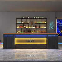 Comptoir de réception en acier inoxydable de style industriel pour petits restaurants, hôtels, salles de sport - Long comptoir de bar en fer forgé pour café