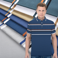 Nueva Tela de Tricot Elástica Teñida con Hilo para Hombre, Rayas, 90% Nailon, 10% Elastano, Transpirable, Antiestática, Jacquard, Mediana