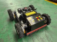 Mesin Pemotong Rumput Crawler 196cc 4-Tak dengan Track Karet, Self Propelled, DIY, Kelas Industri, Remote Control, Robot Pemotong Rumput Taman