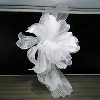 Bunga Iris dari Benang Organza Raksasa untuk Pernikahan, Dekorasi Dinding Multi-Ukuran, Latar Belakang Pesta Rumah, Tata Letak Jendela Panggung