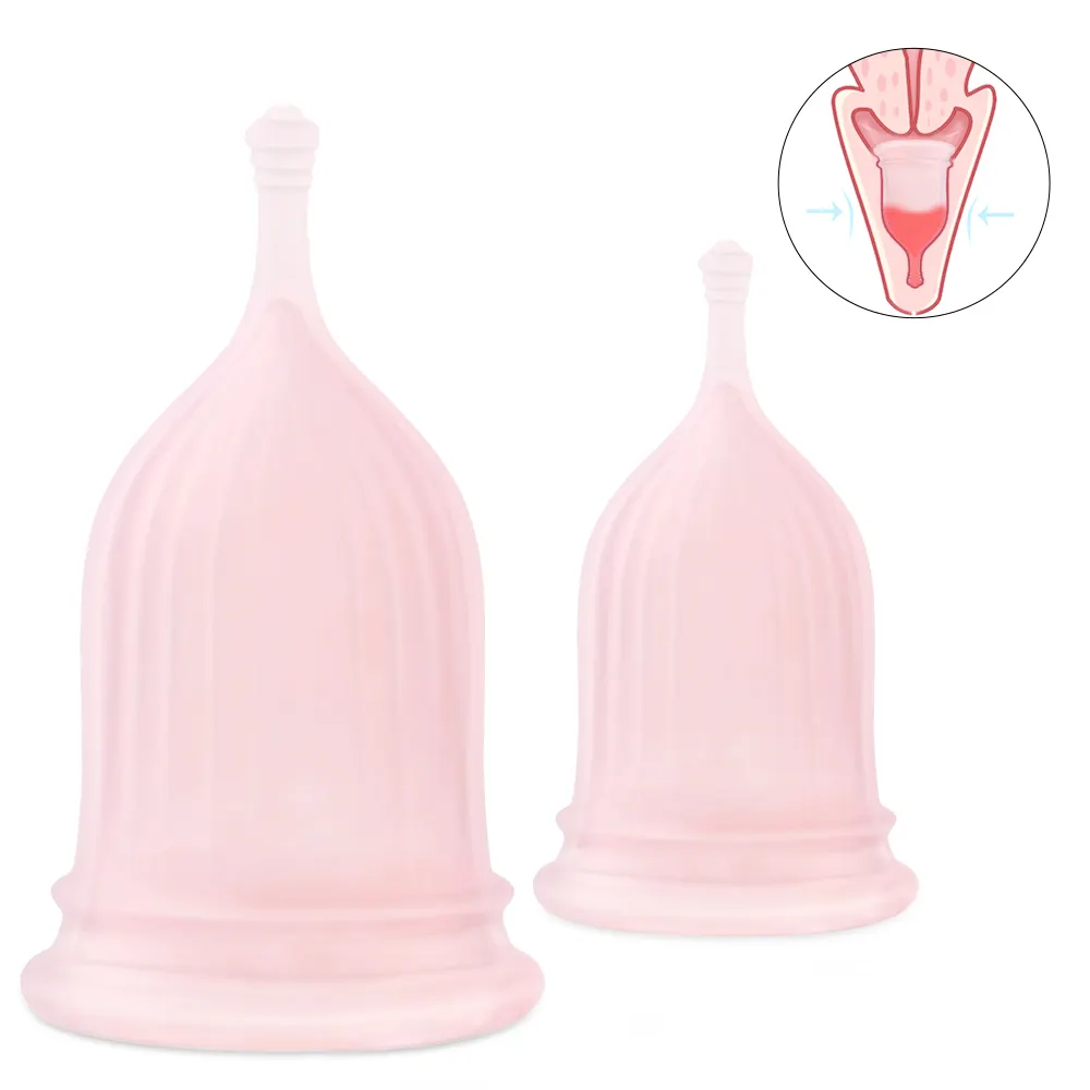 S-HANDE 2 pièces Réutilisable De Silicone De Qualité Médicale Pliable Propre Coupe Menstruelle Produit D'hygiène Féminine Dame Coupe Menstruelle