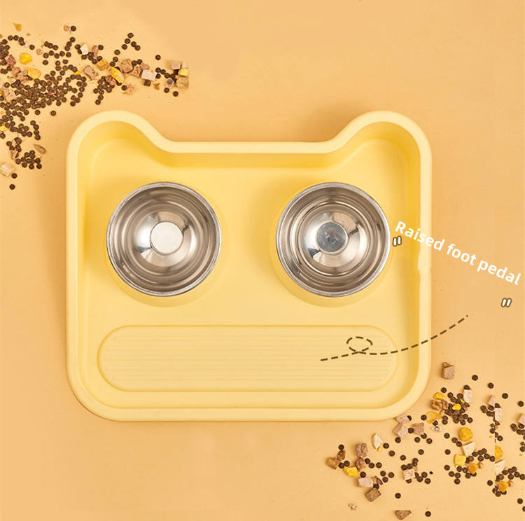Dining Plate Products Dish Water Feeders Double Rounded Cat Food