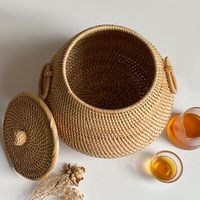 Kotak Hadiah Rotan Rustic Ramah Lingkungan dari Produsen Vietnam Arteco Phu Hy, Bentuk Tutup, Tahan Lama, untuk Dekorasi Meja, Tempat Buah