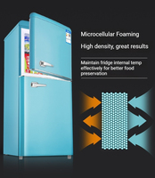 Mini-réfrigérateur compact rétro 88L à double porte, multicolore, pour chambre et bureau - Vente en gros usine