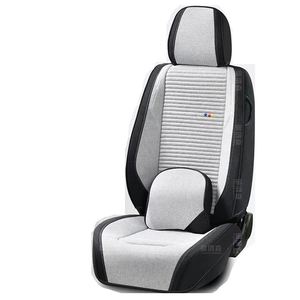Housse de siège de voiture 5 pièces en cuir Nappa respirant toutes saisons, style professionnel/luxe, en lin, kits intérieurs élégants universels - Product Image 3