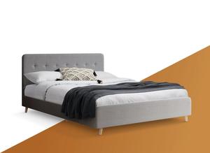 160x200 <span class=keywords><strong>letto</strong></span> all'ingrosso, tessuto grigio gamba di legno Design moderno Hotel mobili camera da <span class=keywords><strong>letto</strong></span> - Product Image 5