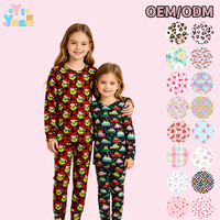 Ensemble pyjama enfant imprimé voiture de Noël, haut à manches longues et pantalon, motif sapin de Noël et voiture, pyjama de vacances personnalisé OEM ODM