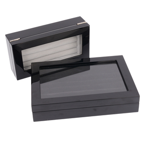 Nhà Máy Tùy Chỉnh Vòng Gỗ Hộp Sang Trọng Oem Tai Đồ Trang Sức Bằng Gỗ Hộp Cửa Sổ - Product Image 6