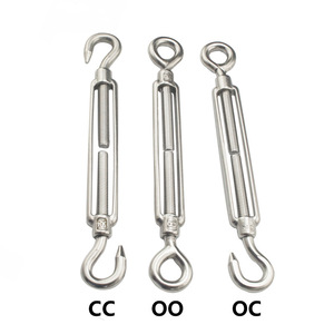 Tensor de cuerda de acero inoxidable M5 M6 con gancho abierto y gancho a gancho, métrico, acero inoxidable 304 316 - Product Image 3