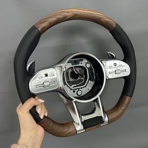Volante de Madera Personalizado para <span class=keywords><strong>Mercedes</strong></span>-<span class=keywords><strong>Benz</strong></span> <span class=keywords><strong>AMG</strong></span> CLA45 E207 GLC X253 A220 W203 E350 W221 - Product Image 2