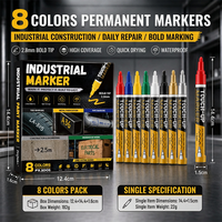 Marqueur de peinture 8-12 couleurs, imperméable, résistant à l'huile et à la décoloration, outil industriel pour pneus et réparation automobile