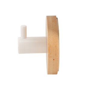 Gancio Minimalista Circolare in Schiuma con Base in Bambù Naturale e Perno in Plastica Bianca per Organizzazione Sottotetto e Angolo Lettura, Diametro 50mm - Product Image 5