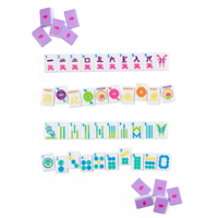 Jeu de Mahjong Américain Gravé 160 Pièces Pastel Vif Technicolor, Face Avant Ivoire, Dos Lilas Brillant, Cadeau de Collection Fête des Mères