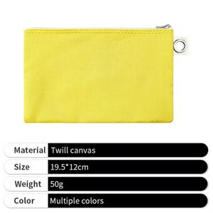 Estuche de Lona con Cierre, Color Sólido, para Estudiantes, Organizador de Artículos Escolares y Monedas - Product Image 2