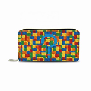 Grand portefeuille en cuir personnalisé, motif <span class=keywords><strong>Lego</strong></span>, résistant aux chocs, étui en cuir pour femmes, léger et à la mode - Product Image 4