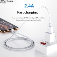 Câble USB-A pour iPhone pour charge rapide PD 20W/12W/18W et transfert de données, matériau TPE, conducteur à 4 cœurs