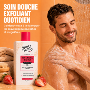 ODM OEM Nouvelle Génération Gel Douche Rafraîchissant, Affine la Texture Rugueuse, Adoucit la Peau Sèche et Terne, Parfum Fraise, Gel Douche Exfoliant - Product Image 1