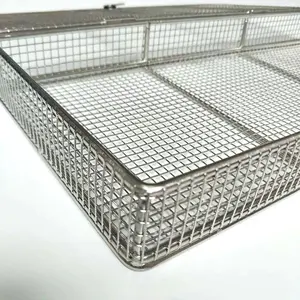 Gıda sınıfı 304 paslanmaz çelik Anti pas sterilizasyon sepeti dokuma tel örgü temizleme filtresi kutusu