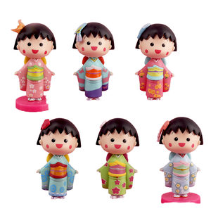Japanische Niedliche Cartoon Kimono Chibi <span class=keywords><strong>Maruko</strong></span> Actionfigur 3D PVC Auto Büro Schreibtisch Kuchen Deko-Set Geschenk für Jugendliche und Erwachsene Original - Product Image 1
