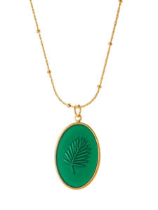 قلادة من الفولاذ المقاوم للصدأ مطلية بالذهب عيار 18 من Luoyan ، بطاقات التاروت الدينية المربعة ، نمط الصيف هيبوالرجينيك - Product Image 5