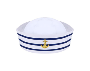 Sombrero de Marinero Azul Marino Yate Sombrero de Capitán con Sombrero de Vela Blanco para Accesorio de Disfraz Adulto Mujer Niño - Product Image 1