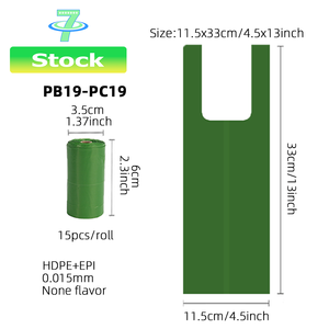 Garanti 7D taches caca sac HDPE EPI vert couleur unie T-shirts sac expédition rapide doggy pet chien caca sac - Product Image 2