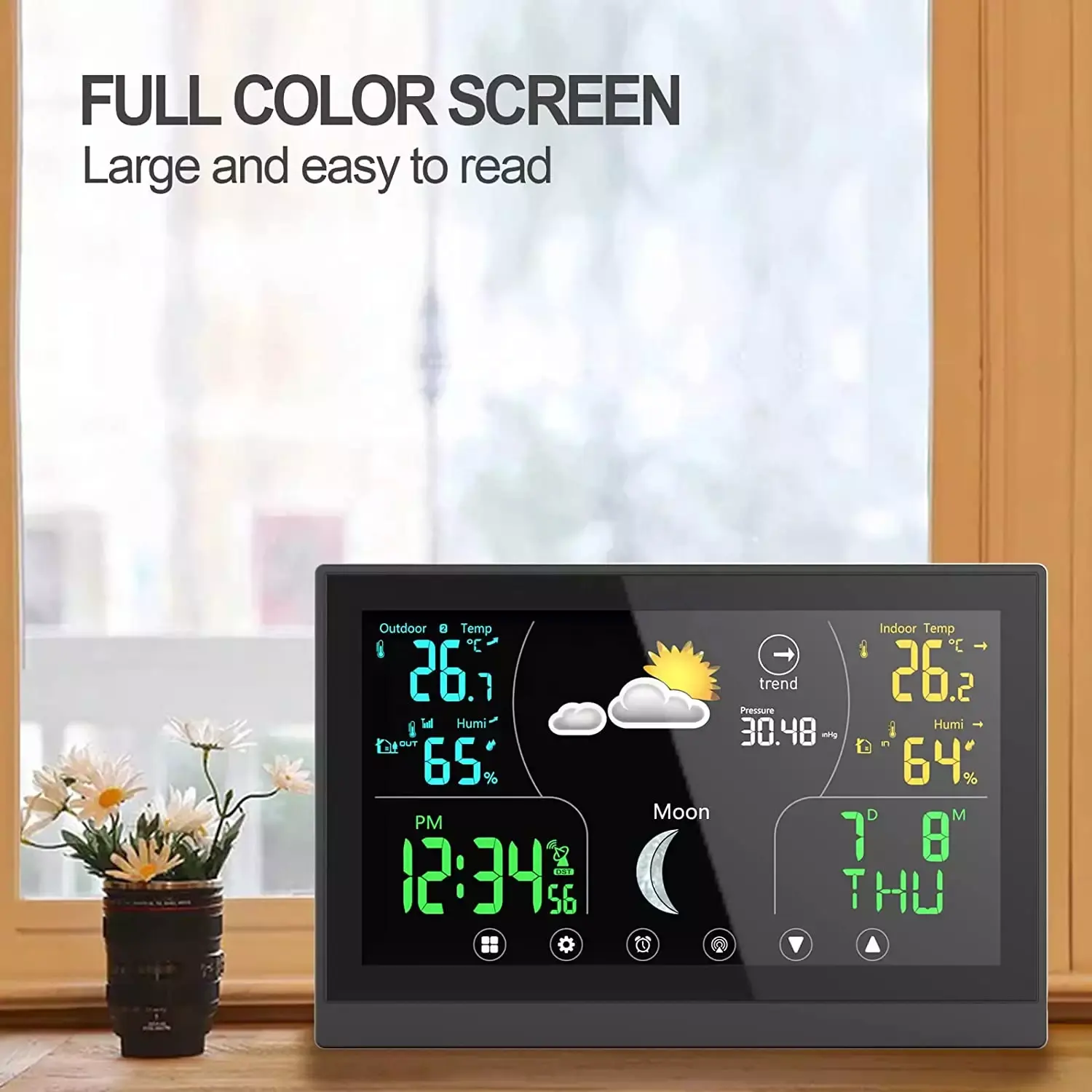 Accurate Wireless Weather Station Touch Screen Digital Forecast Weather Forecast Clock