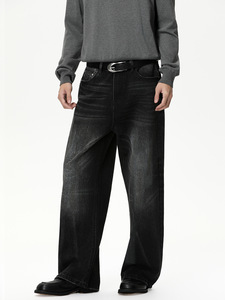 Jeans da Uomo <span class=keywords><strong>Adularia</strong></span> con Chiusura a Bottone Moonstone, Pantaloni in Denim Vestibilità Larga, Pantaloni Luminosi Fornitore - Product Image 3