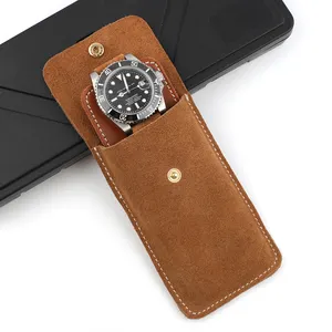 Suede Leather Travel Watches Bags Watch Boxes Cases Custom Suede Watches Pouch