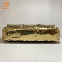 Luxus Couch Wohnzimmer Sofa Metall Messing Leder Sofa Set moderne Möbel Wohnzimmer