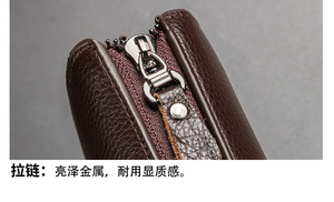 Portefeuille long en cuir PU pour homme Baellerry avec fermeture éclair, organiseur de budget, porte-cartes, logo personnalisable, vente en gros, portefeuilles en cuir sans contact pour homme - Product Image 4