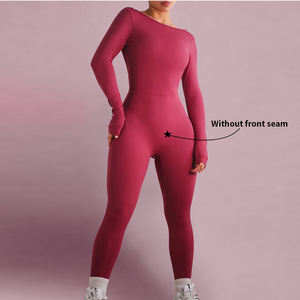 मिकी कस्टम लोगो प्लस आकार बट लिफ्टिंग बॉडीसूट कपड़े बैकलेस लंबी आस्तीन वाली लंबी आस्तीन कसरत - Product Image 2