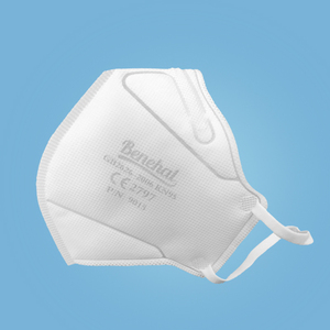 Respirador de media cara desechable <span class=keywords><strong>FFP2</strong></span> de Benehal, modelo KN95 con certificados CE y EN149, máscara plegada plana 9015 - Product Image 3