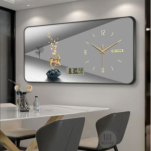 2025 nuevo reloj de pared de Arte de restaurante moderno <span class=keywords><strong>Deco</strong></span> con arte de pared de porcelana de cristal enmarcado con reloj - Product Image 3