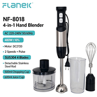 Mixeur Plongeant FLANEK NF-9003 480W, 2 Vitesses, Hachoir, Fouet, pour Smoothies et Broyage de Glace, Idéal Cuisine