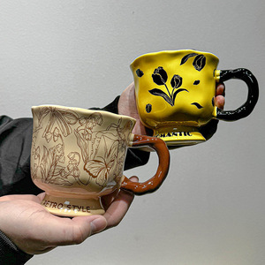 Chinese Retro <b>Ceramic</b> <b>Mug</b> Classical Elegant Couple Water Cup High Appearance Coffee Cup Exquisite Souvenir Gift For Women - Product Image 2