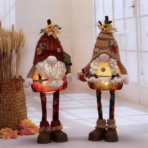 Encantador juego de gnomos luminosos de otoño, 2 piezas, gnomos de peluche de la suerte para regalo de Acción de Gracias - Product Image 2