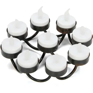 Tea Light Candle Holder Rustic Design Bronze Metal with 9 Tea Lights for Indoor Centerpiece Home and Room Decoration