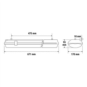 Lampada da Parete per Esterni Beghelli Impermeabile a LED, Larghezza 37 Cm - Product Image 2