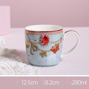 Leopard Print English <b>Coffee</b> <b>Mug</b> Home Breakfast Cup <b>Mugs</b> Milk Cutlery Ceramic Tableware <b>Set</b> - Product Image 5