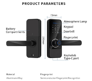 Qleung Smart Home Fingerprint TTlock S810 Aluminum Alloy Cloud Storage Digital <strong>Small</strong> <strong>Door</strong> <strong>Lock</strong> Home <strong>Door</strong> <strong>Lock</strong> - Product Image 2