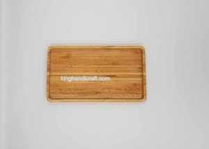 Plateau de service rectangulaire en bambou 33x23x1.85 cm-Plateau naturel écologique pour la nourriture, le thé, la décoration intérieure - Product Image 6