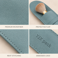Pochette en microfibre pour pinceaux de maquillage, rabat fin, portable, souple, protection, rangement, logo personnalisé